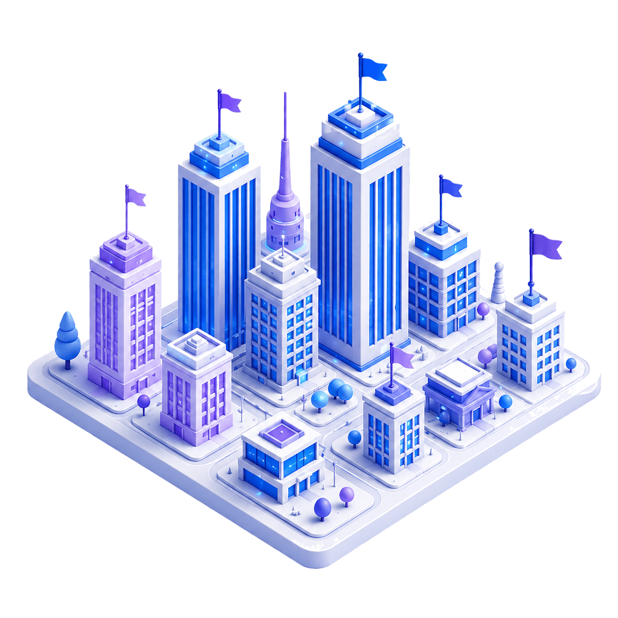Business City isometric illustration